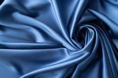ткань пыльно-васильковый атлас атлас шелк однотонная голубая Италия