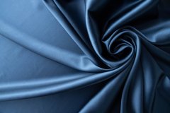 ткань темно-синий атлас с эластаном атлас шелк однотонная синяя Италия