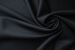 ткань плотный черный креп креп шерсть однотонная черная Италия