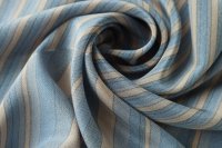 ткань шелк серо-голубой в диагональную полоску