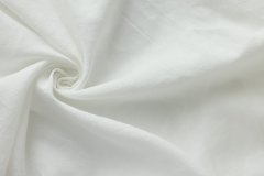 ткань белый лен полупрозрачный  костюмно-плательная лен однотонная белая Италия