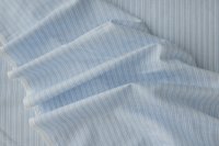 ткань хлопок со льном в бело-голубую полоску 