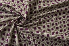 ткань фиолетовый поплин с ромбами Италия