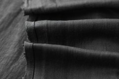 ткань лен черный с диагональным плетением костюмно-плательная лен однотонная черная Италия