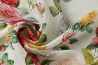 ткань молочный тонкий шелк с цветами