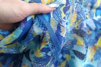 ткань голубой лен с морскими животными