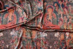 ткань атлас с индийскими мотивами атлас шелк иные разноцветная Италия