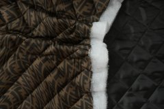ткань коричневая стеганная плащевка с рисунком стеганая ткань полиэстер иные коричневая Италия