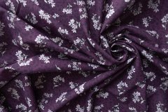 ткань фиолетовый хлопок с цветами Италия
