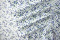 ткань белый хлопок Либерти с голубыми цветами