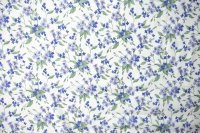 ткань белый хлопок Либерти с голубыми цветами