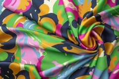 ткань разноцветный атлас с крэш-эффектом атлас шелк иные разноцветная Италия