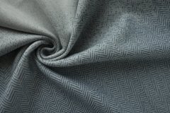 ткань двухслойный двусторонний пальтовый кашемир сине-серый в елочку Италия