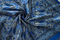  шелковый платок с узором в сине-голубых тонах