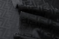 ткань черная плащевка с логотипами