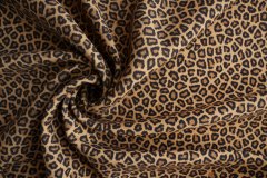 ткань желто-песочная леопардовая шерсть с эластаном Италия