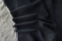 ткань джинсовка темно-синяя изо льна и хлопка