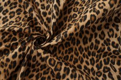 ткань поплин светло-коричневый с леопардом поплин хлопок леопард коричневая Италия