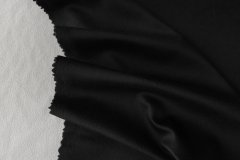 ткань кашемир с мембраной иссиня-черный  костюмно-плательная кашемир однотонная черная Италия