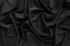 ткань черный матовый крепдешин с эластаном Италия