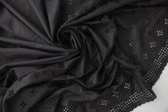 ткань черное шитье с цветами (наполовину) шитье хлопок цветы черная Италия