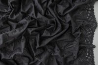 ткань черное шитье с цветами (по всему полотну)
