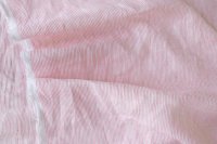 ткань лен в розовую узкую полоску на белом фоне