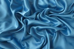 ткань сатин голубого цвета (двусторонний) в 3х отрезах: 2.40, 1.75, 2.55 сатин шелк однотонная голубая Италия