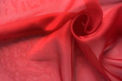 ткань органза красного цвета органза шелк однотонная красная Италия