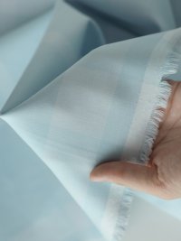 ткань плащевый хлопок голубой в белую клетку