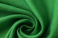 ткань лен зеленый (костюмно-плательный)