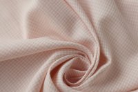 ткань костюмно-плательный лен в бело-розовую клетку виши