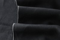 ткань черный лен (костюмный)