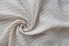ткань белый лен в песочную полоску Италия