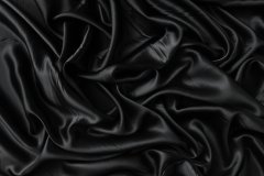 ткань шелковый атлас черного цвета Италия
