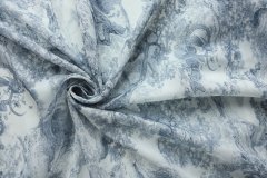ткань бело-синий маркизет туаль де жуи (Диор) Италия