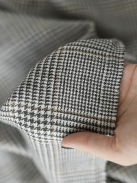 ткань лен в серо-бежевую гусиную лапку