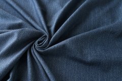 ткань сине-голубой твид в елочку Италия