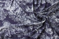 ткань шелковый сатин синего цвета (туаль де жуи)