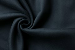 ткань двухслойная двусторонняя шерсть с кашемиром темно-синяя Италия