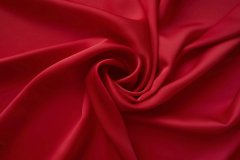 ткань атласное кади ярко-красного цвета Италия