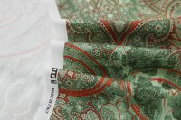 ткань зеленый сатин с узором
