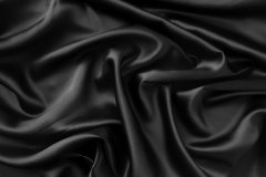 ткань черный атлас из натурального шелка Италия