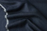 ткань темно-синий лен в елочку