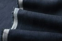 ткань темно-синий лен в елочку
