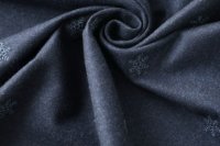 ткань темно-синяя шерсть со снежинками