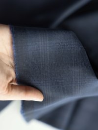 ткань синяя шерсть в клетку