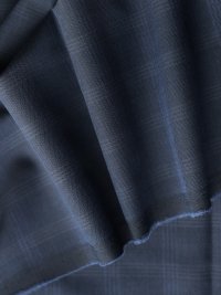 ткань синяя шерсть в клетку