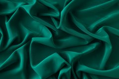 ткань крепдешин зелёный (изумрудный) натуральный шёлк Италия
