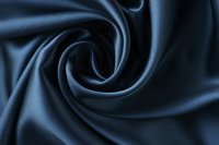 ткань атлас синий (тёмный) натуральный шёлк